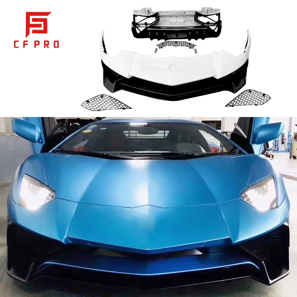 For Lamborghini Aventador LP700 Upgraded LP720 SV Style Semi Carbon Fiber Front Rear Bumper Car Accessories