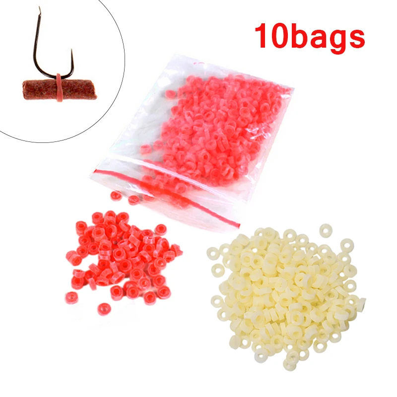 2500 Pcs Fishing Bait Rubber Elastic Bands Red Worm Clip Leather Belt For 3mm To 10mm Bloodworm Baits Tackle Accessories