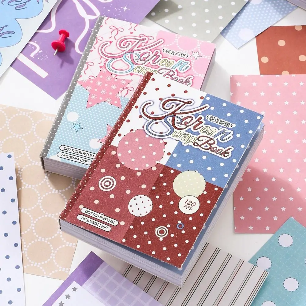 Y2K 120 Sheets Material Book for M5 Inner Page Tear-Off Pages Memo Pad Refill Pages Decorative Scrapbook Paper Set DIY Journal