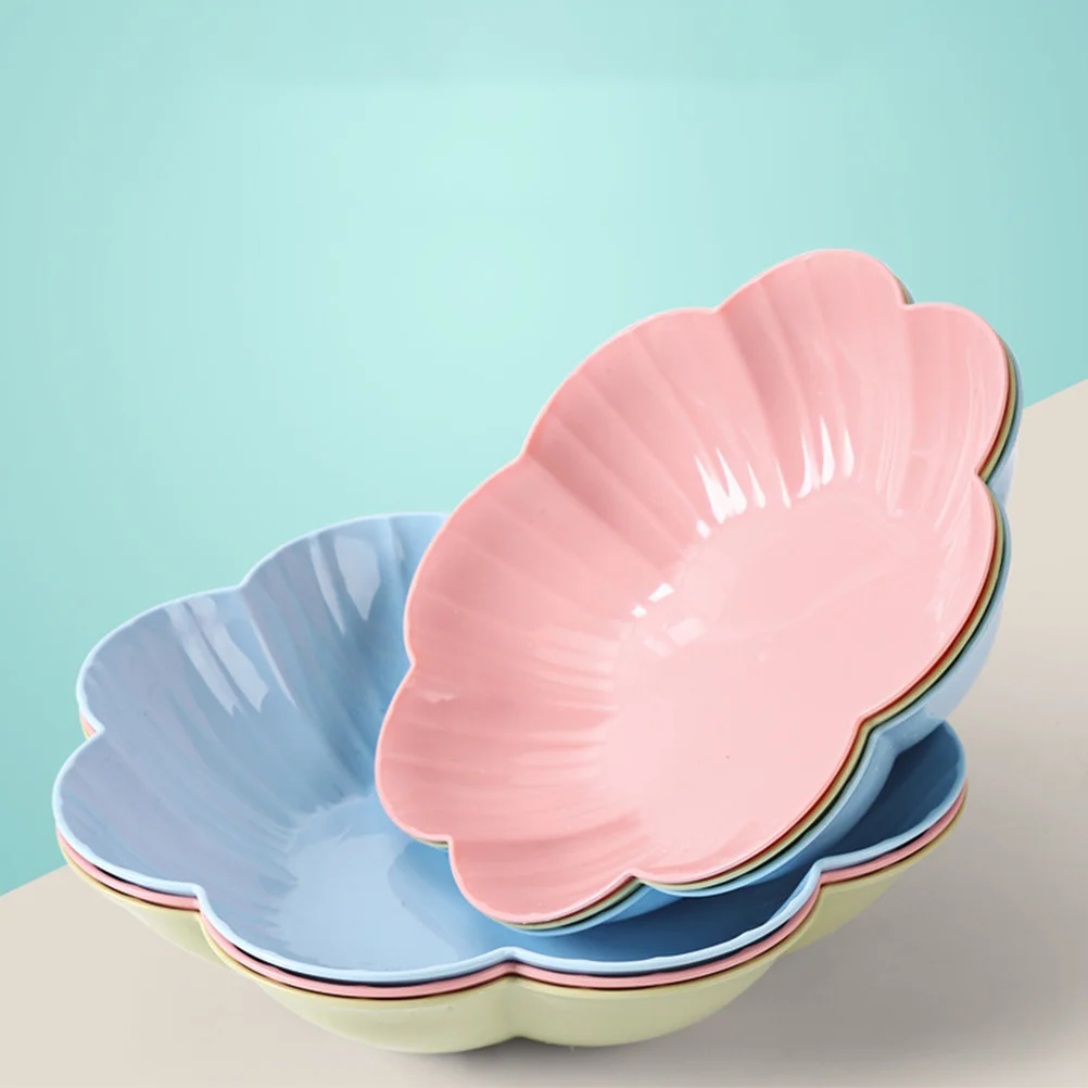 

4 Pcs Fruit Tray Salad Dried Fruits Dish Candy Storage Snack Home Tableware Snacks Plate Bead Garland Light