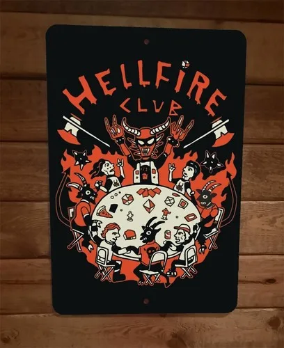 Club Hellfire # 2 Letreros de Pared de Metal Negro
