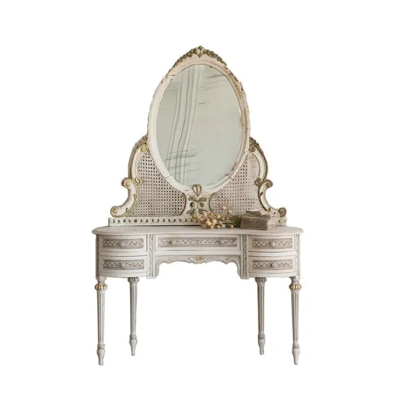 Stylish high-end white solid wood modern style bedroom dresser apartment furniture