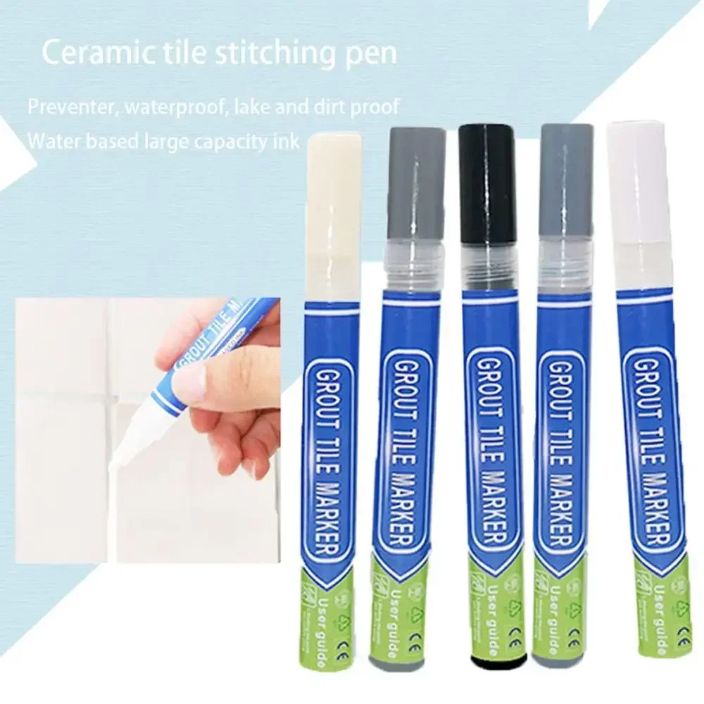 Tile Grout Pens White Waterproof Tile Marker Grout Pen Wall Seam Pen For Tiles Floor Bathroom Decontamination Seam Repair Tools