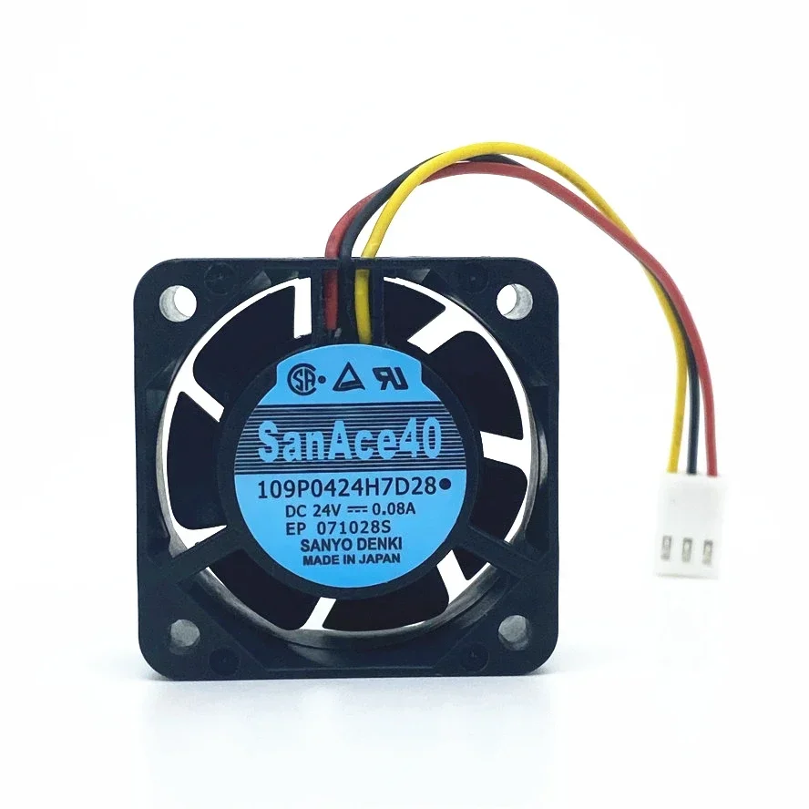 pa 40*40*15MM SANYO 4015 109P0424H7D28 Cooling Server  Fans For Fanuc P/N: A90L-0001-0441/39  DC24V 0.08A Server Fan 3pin
