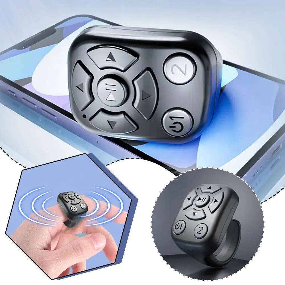 Controle remoto bluetooth rolagem e-book página turner para tiktok vídeo controle remoto selfie vara controlador de câmera ﻿   W5f6