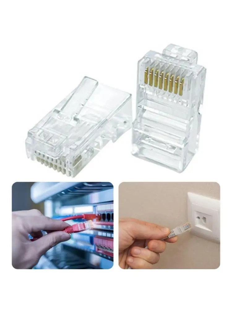 

652F позолоченные соединители головки сетевого кабеля 8p8c CAT5E RJ45, отлитые в форму под давлением