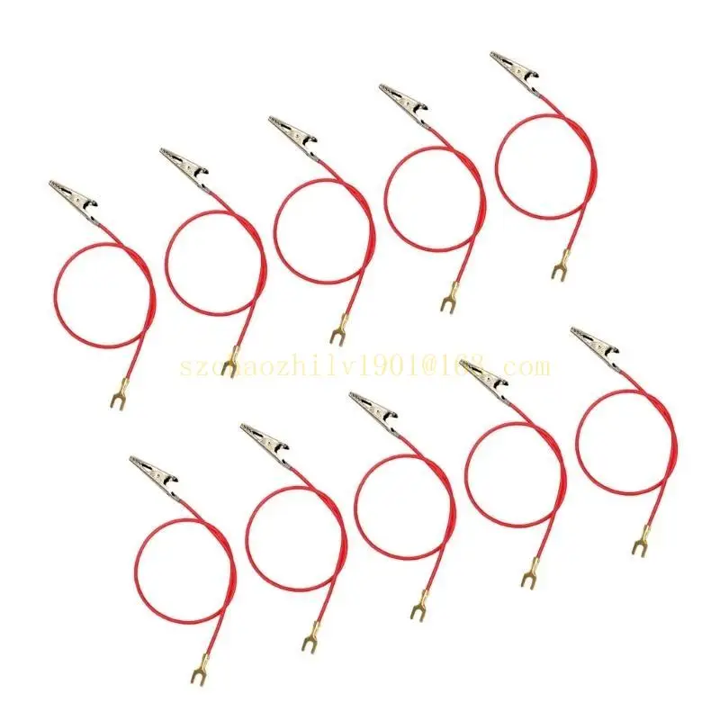 

62KA 10Pcs Single Head Clip Wire 23cm Clip Electricity Test Leads