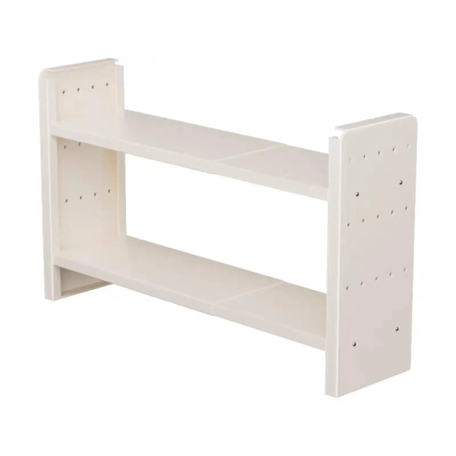 Adjustable Desktop Storage Rack Cold-Rolled Steel Desktop Storage Rack with Side Hooks Telescoping Desk Shelf Versatile