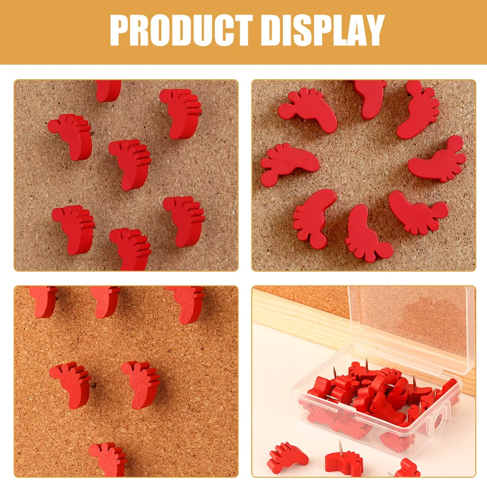 30 pièces punaises en forme de pied mignon décor de bureau panneau de liège punaises punaises murales Bulletin Photo affichage meubles punaises