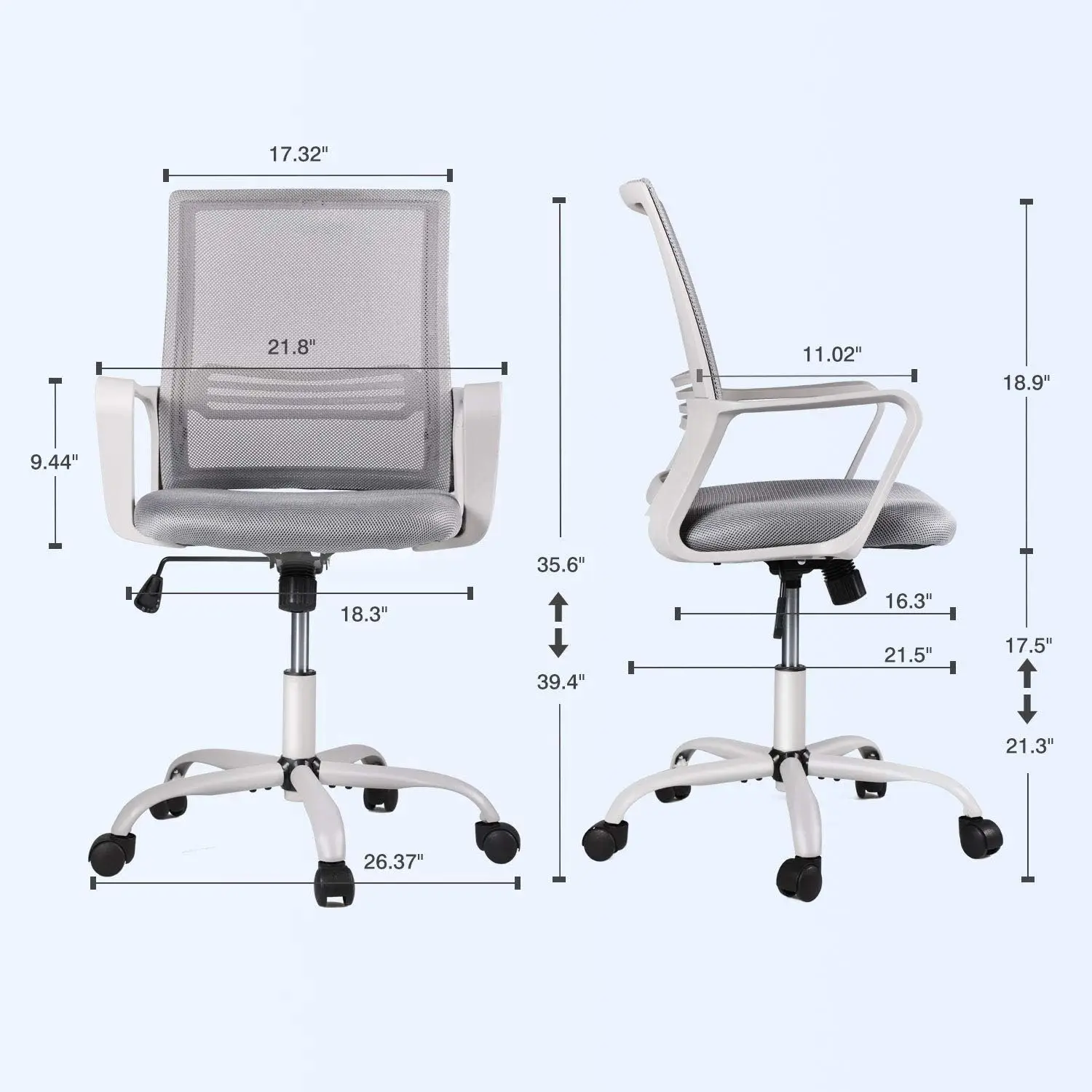 

Office Chair Ergonomic Mesh Chair Computer Desk Chair Executive Home Office Chairs With Lumbar Support Armrest Rolling Swivel
