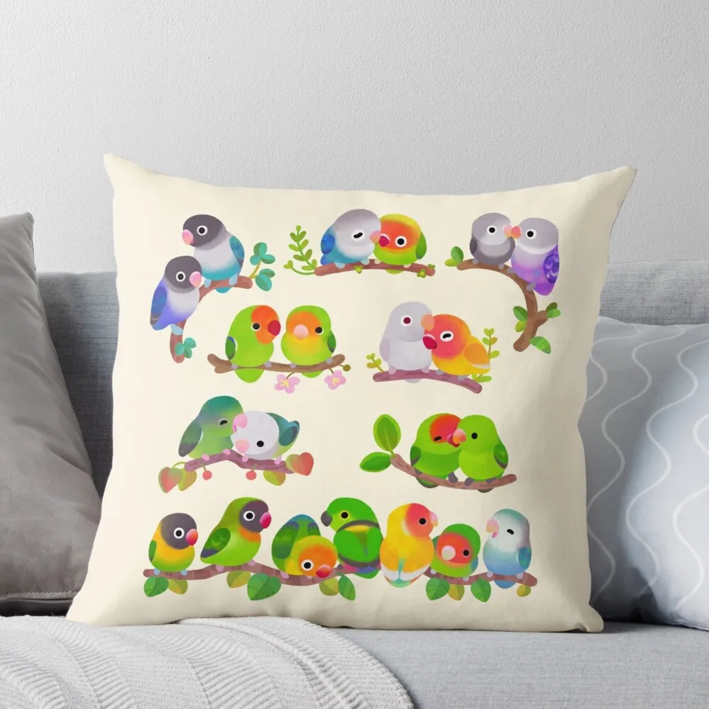 Lovebird - pastel Throw Pillow Christmas Pillow luxury home accessories Pillow Covers Decorative