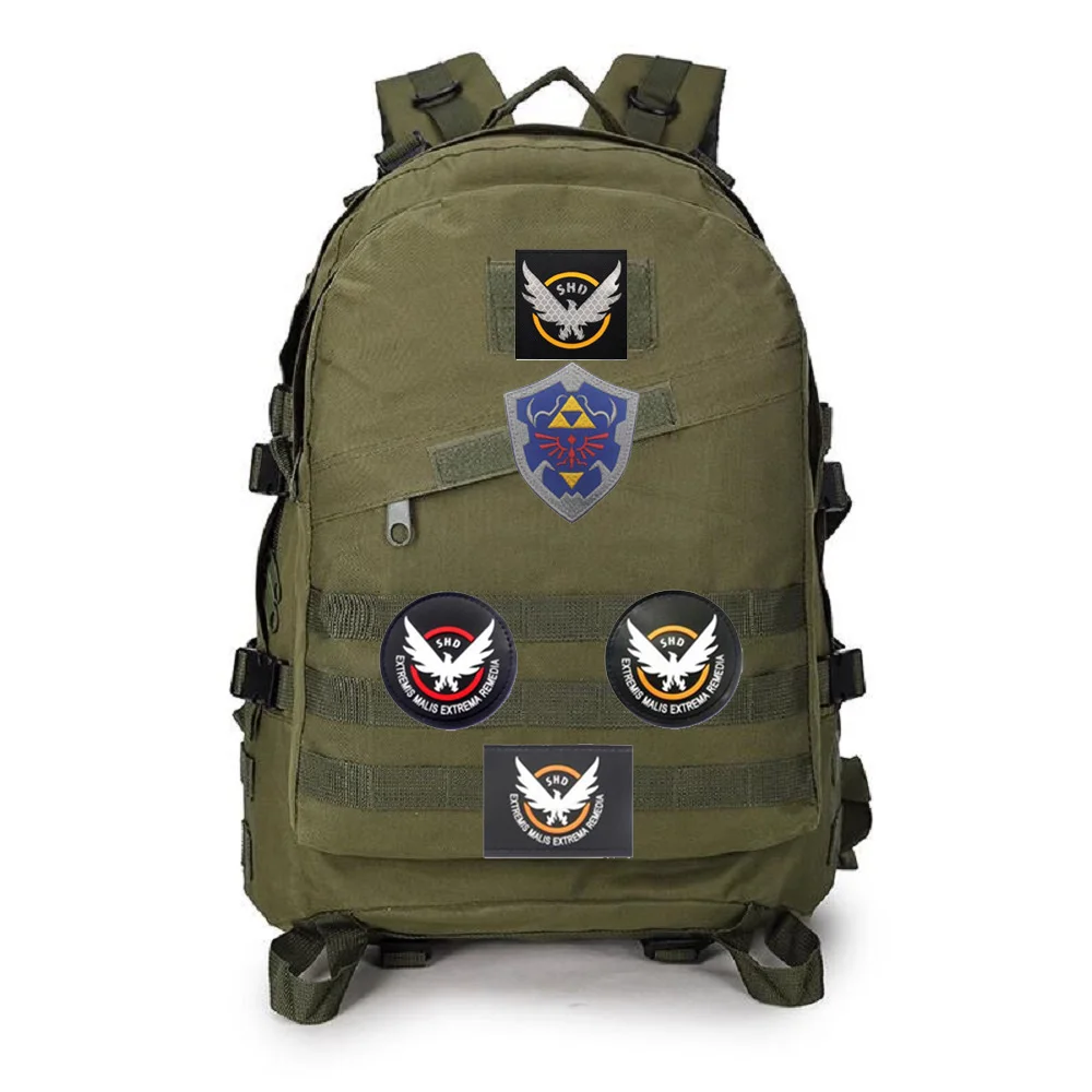 Hot Selling Camouflage Cloth Sticker 3D Embroidered Armband Wings Reflector PVC Backpack Sticker With Hook and Loop Patches