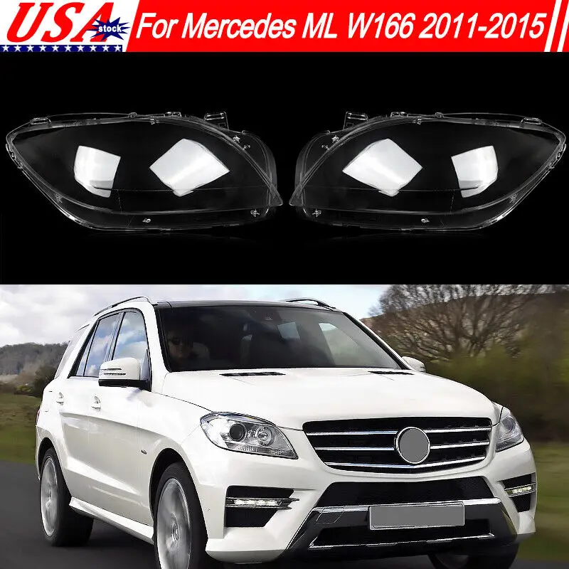 

Left and Right Headlight Headlamp Len Frame Shell Clear Lampshade Cover For Mercedes Benz W166 ML350 ML400 2011 - 2015