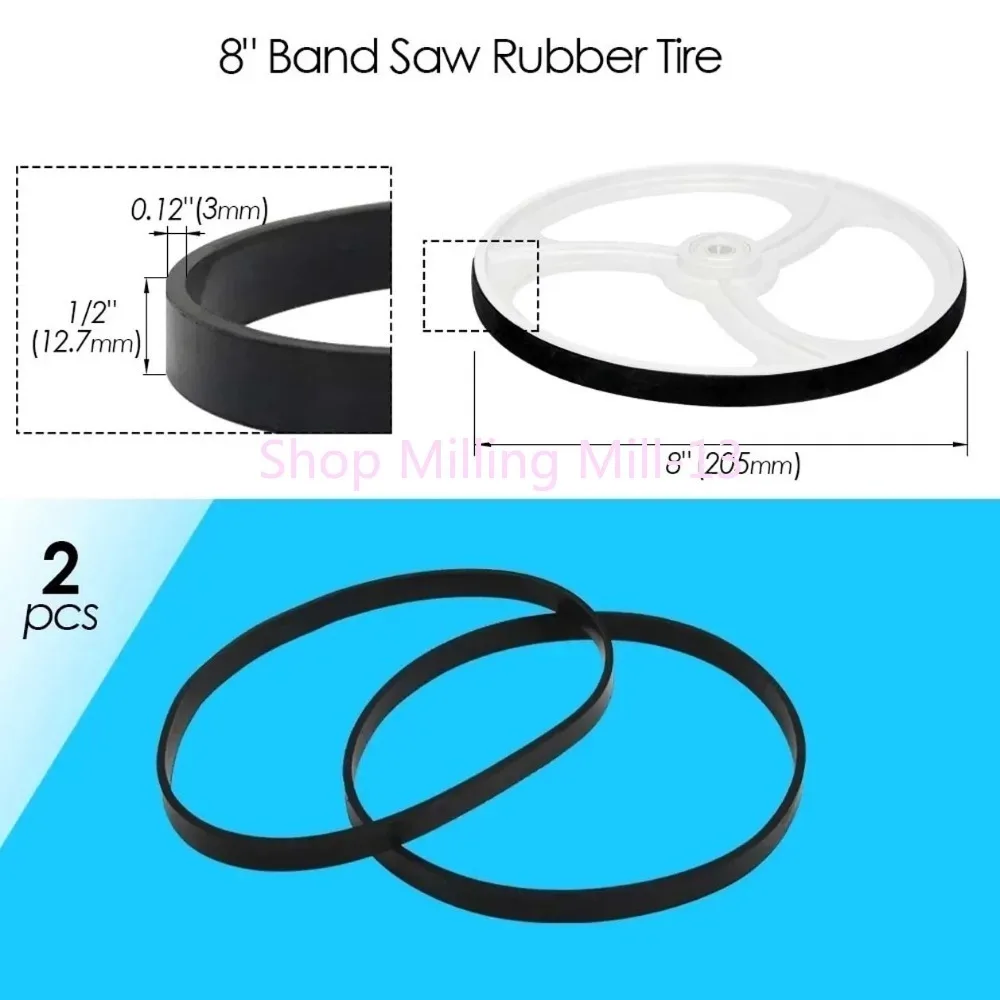 2PC Bandsaw Rubber Tire Band Woodworking Spare Parts for 8\