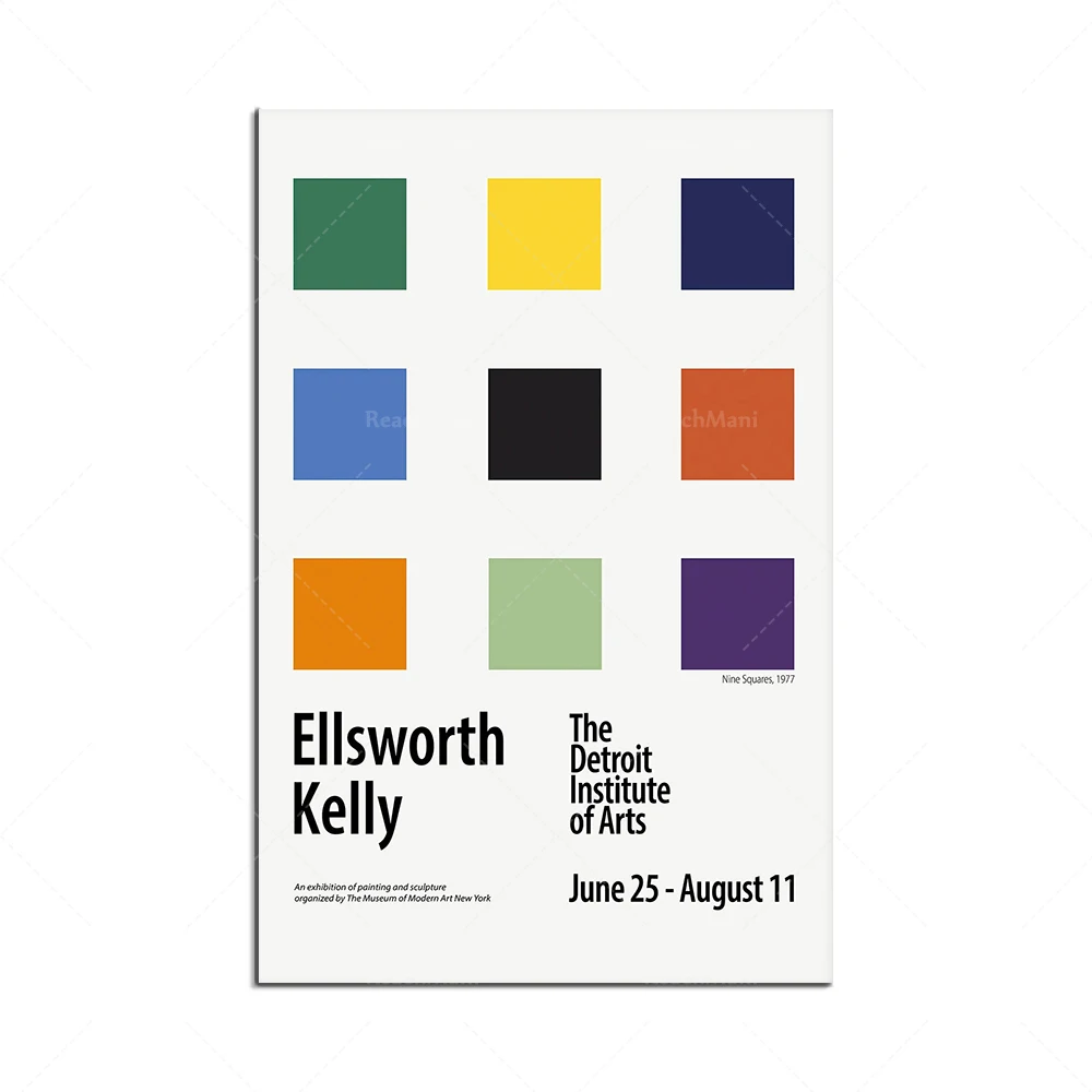 Ellsworth Kelly Poster, Exhibition Print, Mid-Century Minimalist Print Vintage Art, Abstract Poster Wall Decor