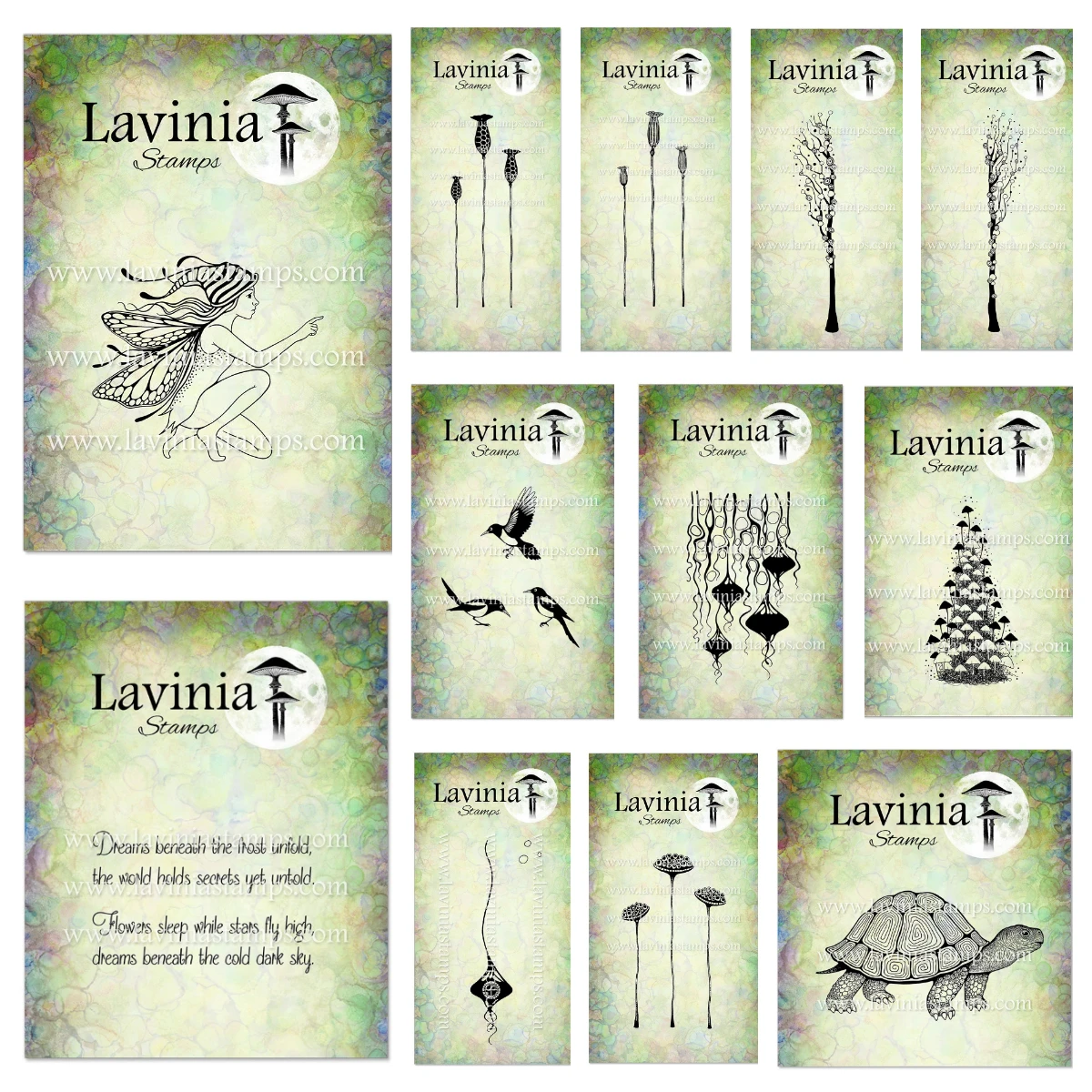 Lavinia Stamps Midnight Coven 17-teiliges Halloween-Hexen-Silhouette-Set mit Klarsichtstempeln für Scrapbooking, Kartenherstellung, DIY-Basteldekoration, August 2026
