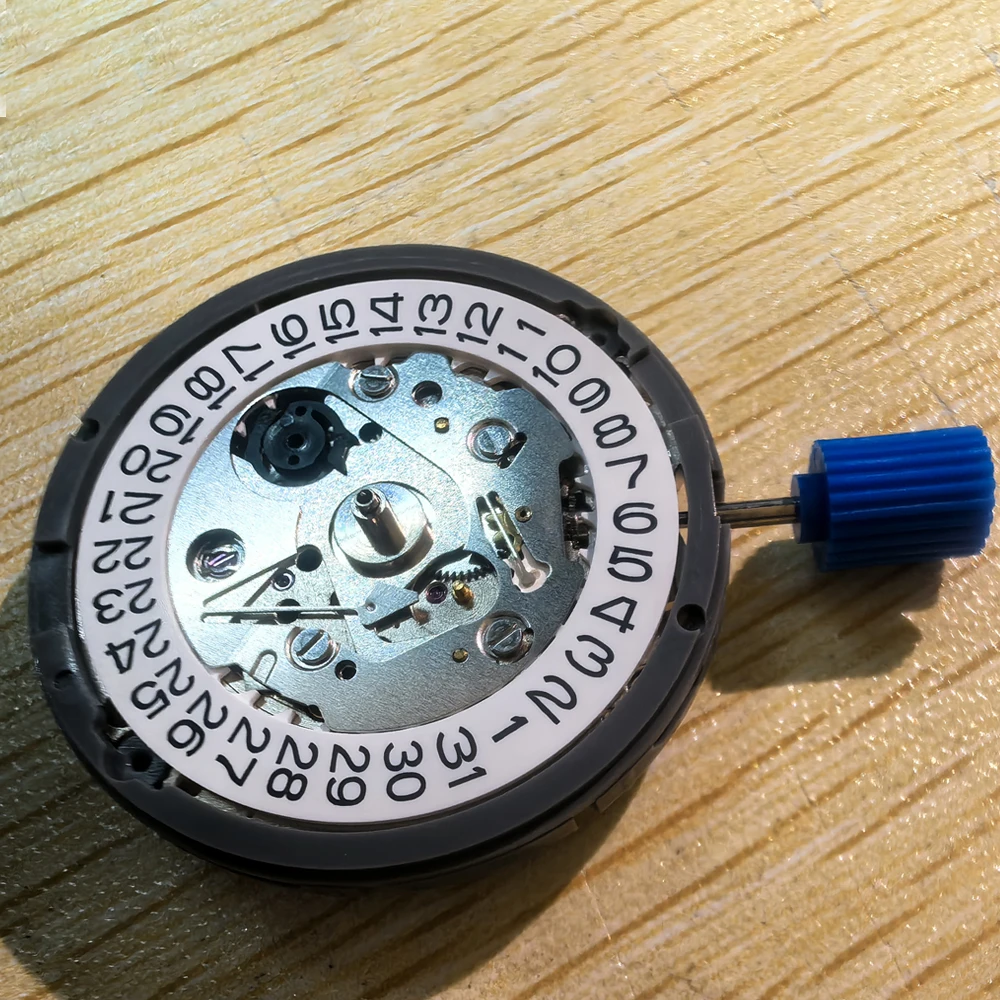 Original Japan NH35 Automatic Movement 24 Jewelry High Accuracy Mechanical White Day Date 3 o'clock  3.8'clock Crown for Seiko