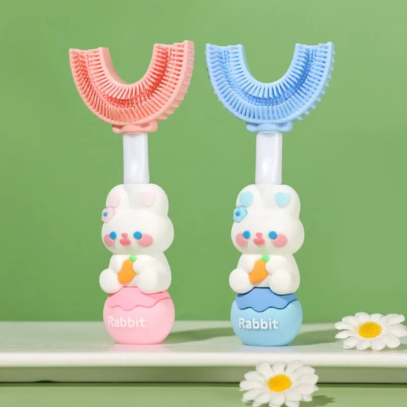 2 pcs Cute Rabbit Shaped Toothbrush for Kids Children's Cartoon Soft Toothbrush Tooth Brush Tooth Care Kid Travel Teethbrush