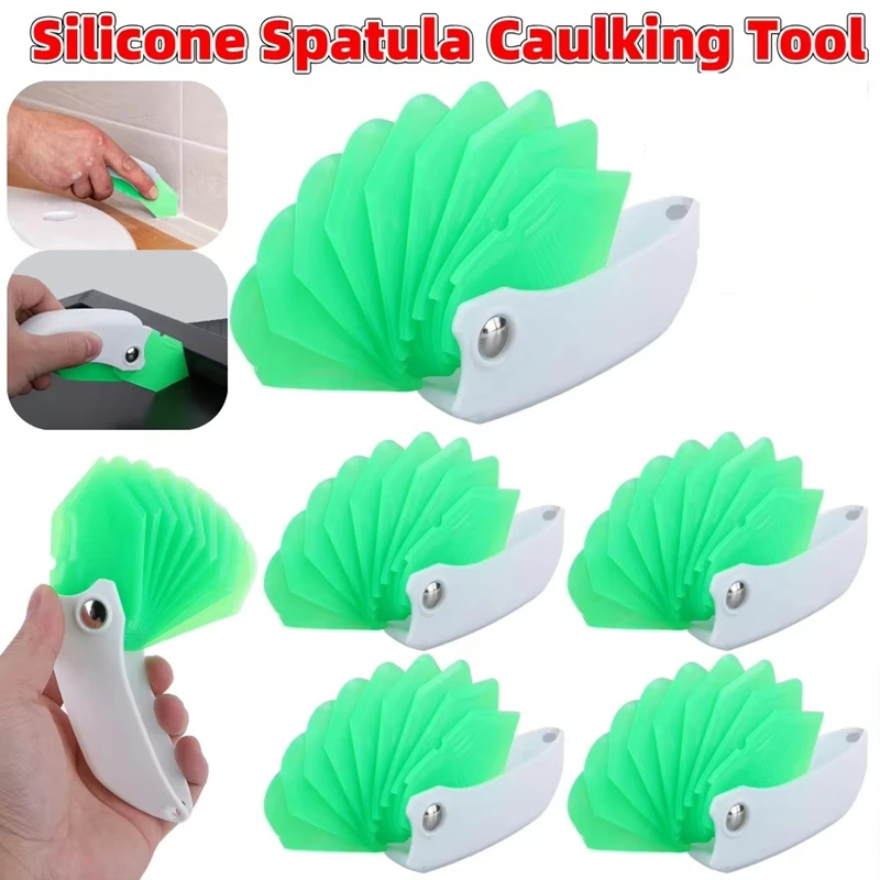 ABPQ-6PCS 9In1 Spatola per calafataggio Strumento multiuso per calafataggio in silicone Cucitura in silicone Dispositivo di rimozione malta portatile per piastrelle e finestre
