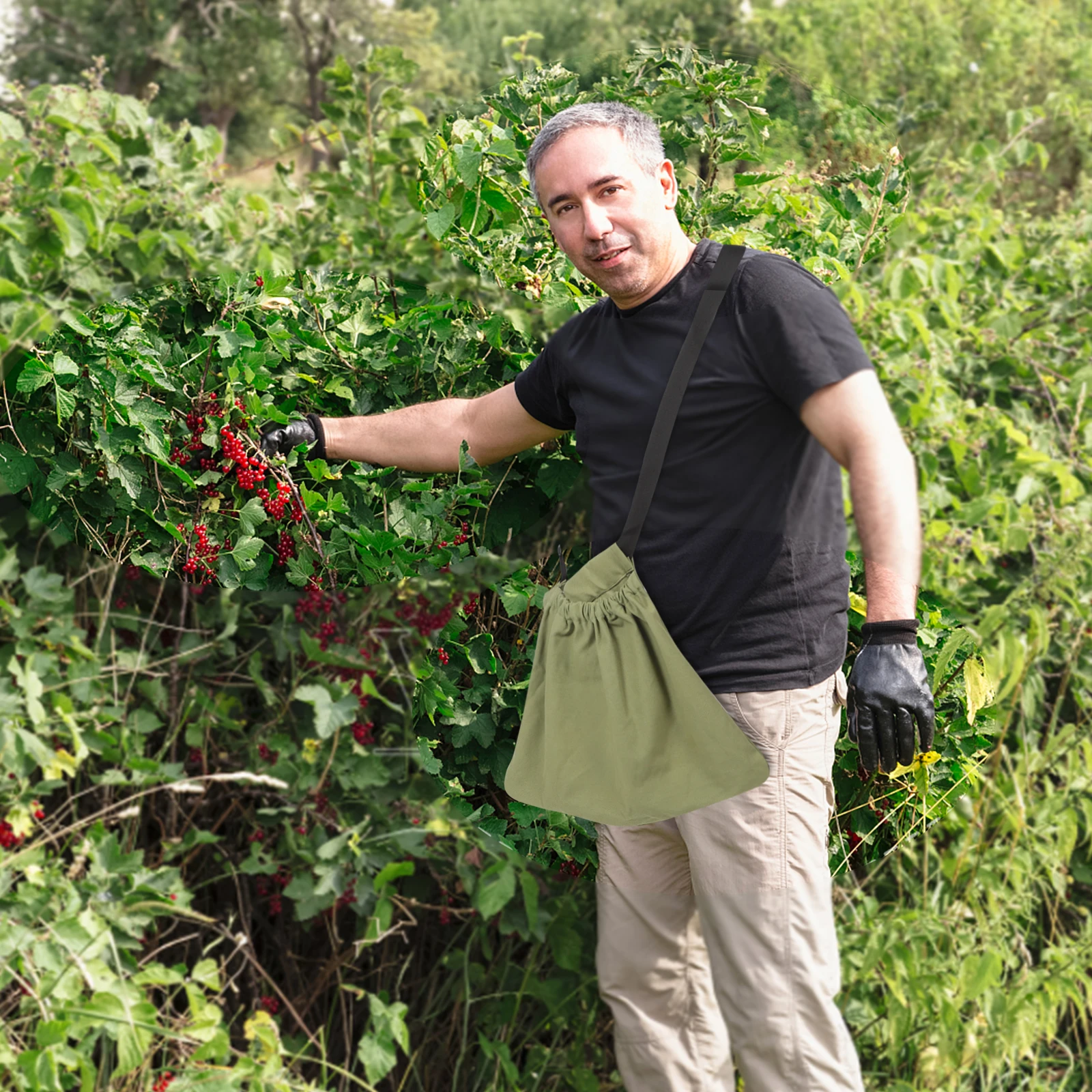 

Fruit Picking Bag Apron Multi-Functional Garden Harvesting Pouch For Mushroom Berry Vegetable Foraging Waist-Hanging Canvas