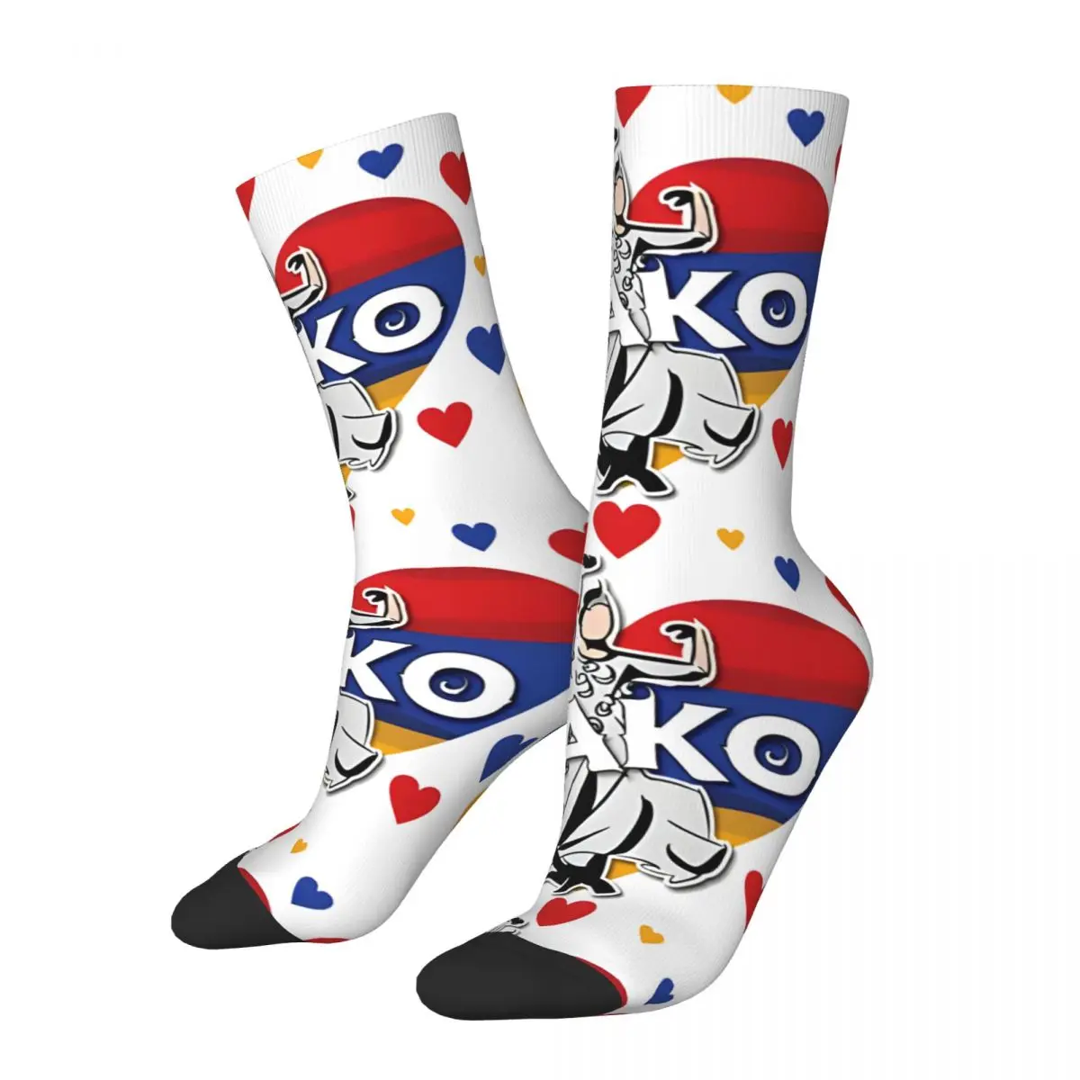 Funny Happy Armenia Eurovision 2024 Men's Socks Vintage Harajuku Ladaniva Hip Hop Novelty Pattern Crew Crazy Sock Gift Printed