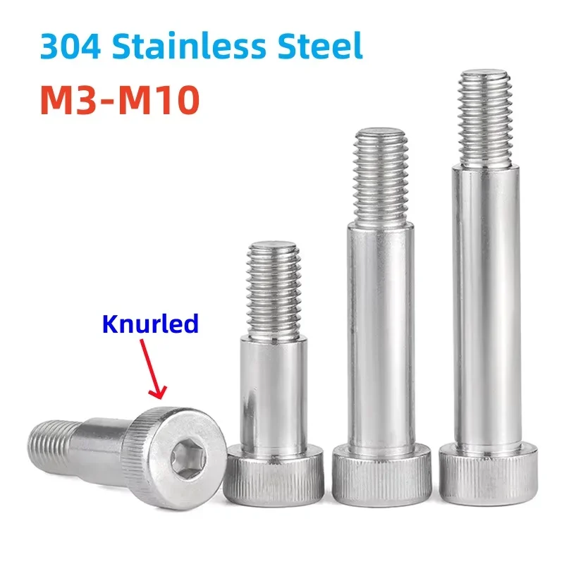 Bearing Shoulder Screw M3 M4 M5 M6 M8 M10 304 Stainless Steel Hex Hexagon Socket Knurled Cap Head Shoulder Screw