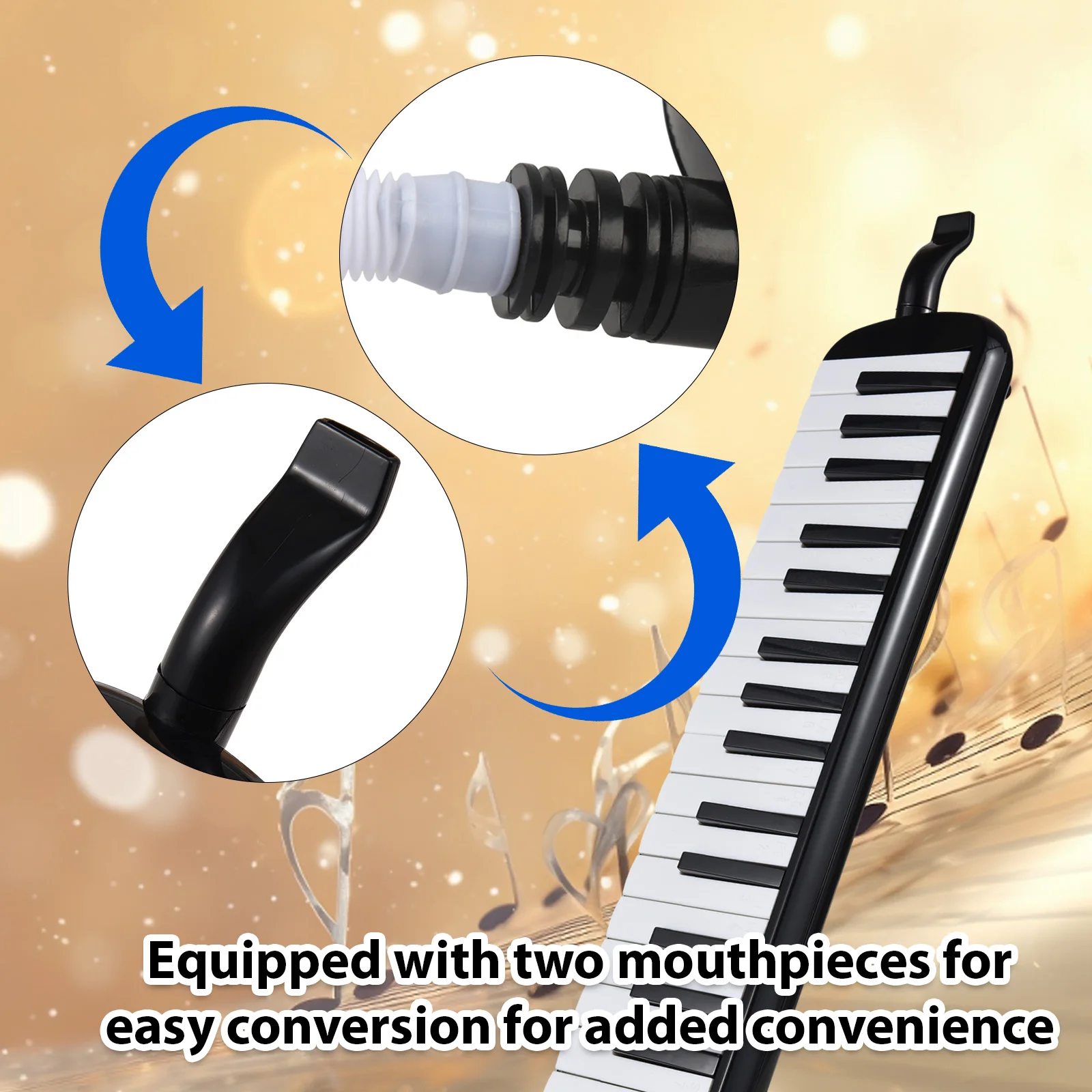 32 Keys Melodica Instrument Melodica Air Piano Keyboard with Soft Blow Pipe Blowing Nozzles Melodica Wind Instruments with Bag