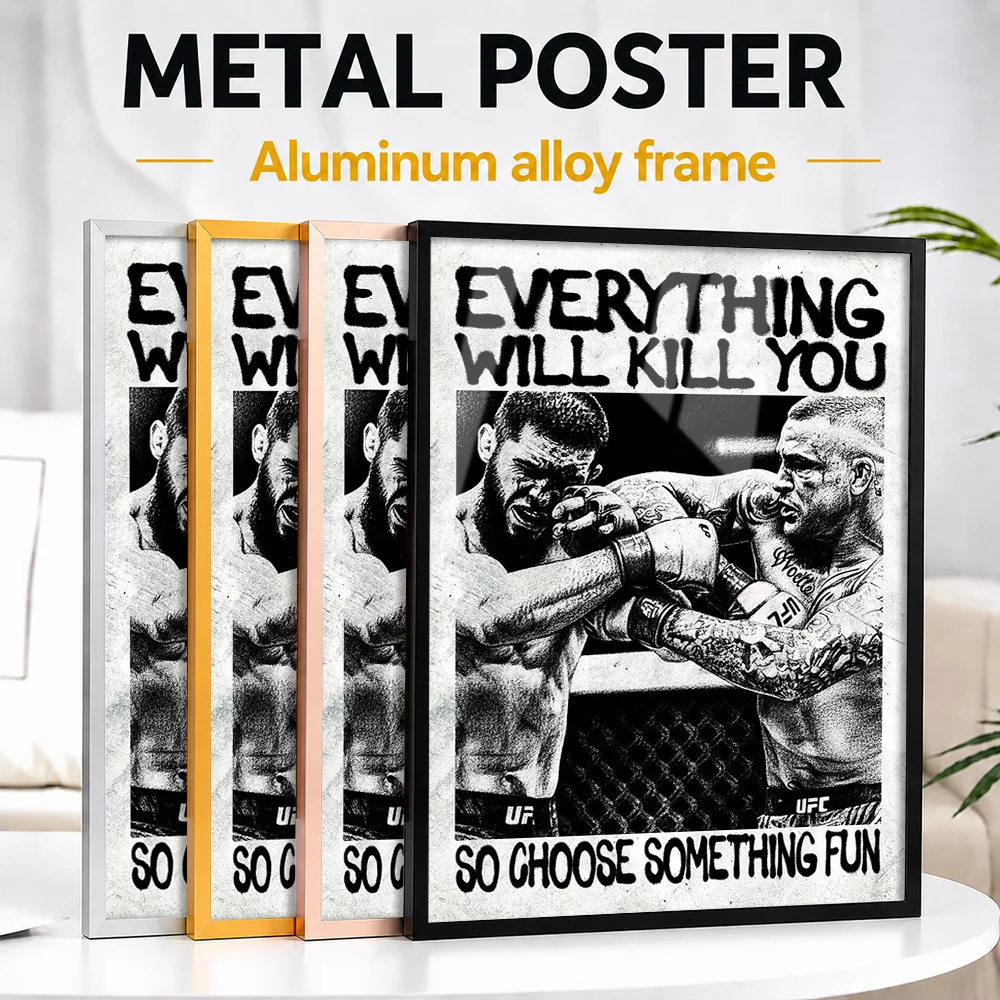 Choose Something Fun MMA Quote Framed Metal Print Personalized Humorous Design Wall Art For Home Gym And Martial Arts School