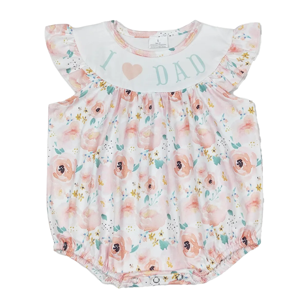 

SR1349Baby Girls Summer Rompers I love DAD floral baby girls romper