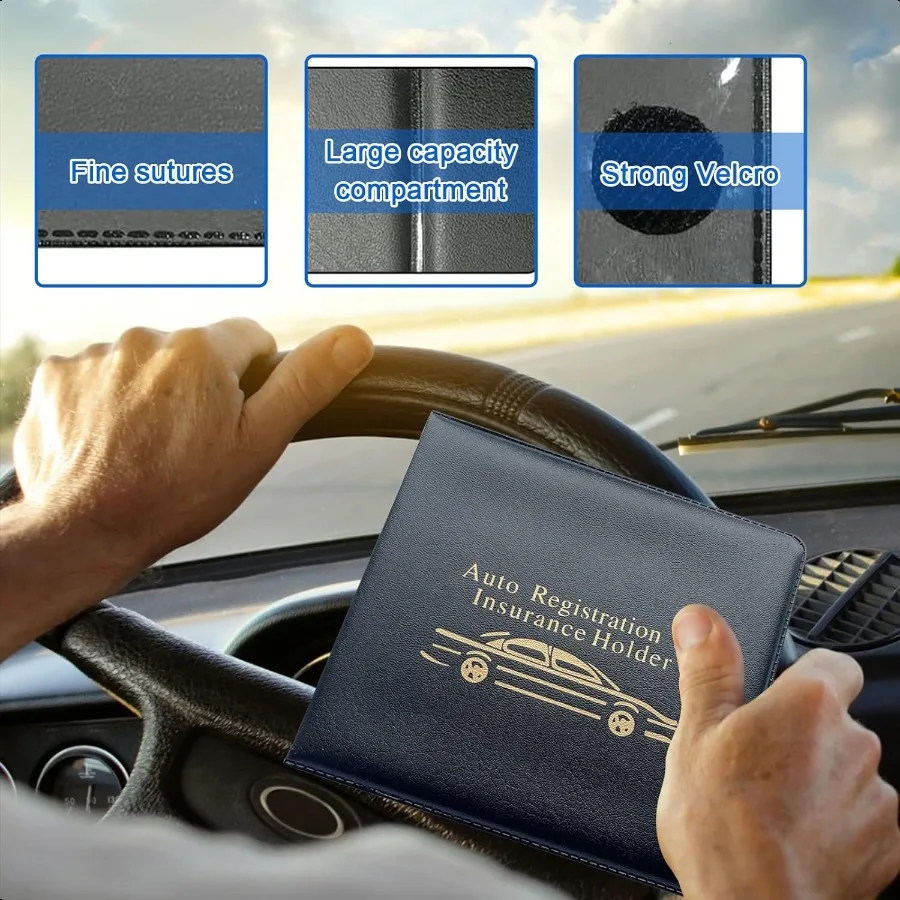 자동차 등록증 보험증 홀더 2팩 필수 자동차 카드 문서 글로브 박스 정리함 잠금장치 포함 차량 내부 액세서리
