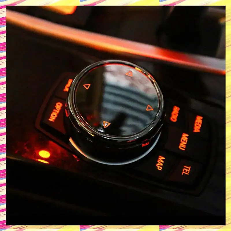 

ABJJ 2Set For Idrive Car Multimedia Button Cover Trim Knob Sticker For BMW F10 F18 F07 F20 F21 F06 F12 F30 F01 F02 F25 F26