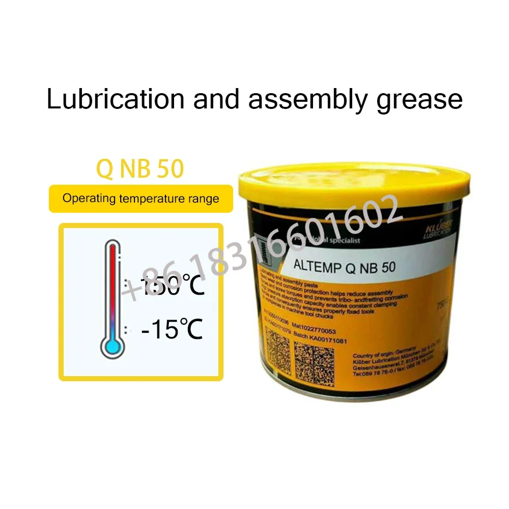 Kluber Lubrication ALTEMP Q NB 50 paste containing a mineral base oil, a barium complex soap and inorganic solid lubricants.