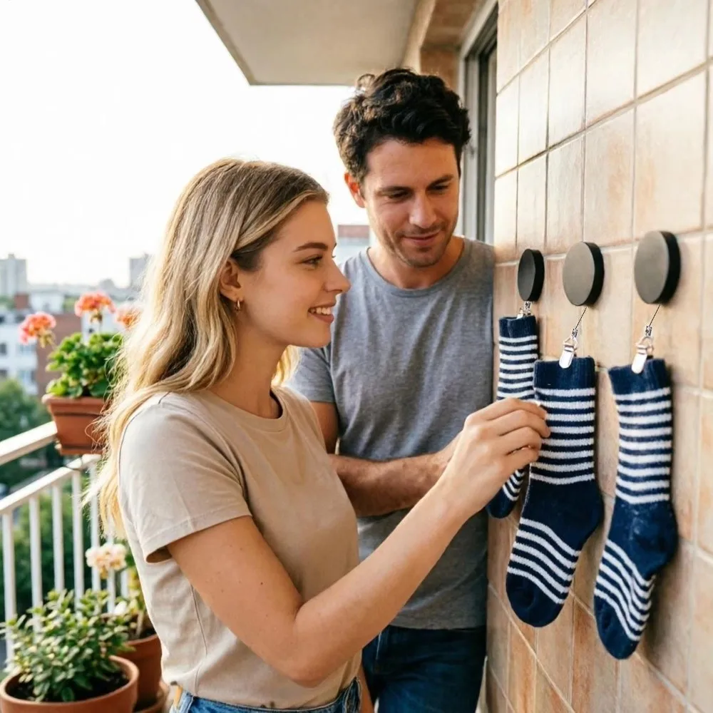Retractable Buckle Retractable Towel Rack No Punching Self-Adhesive Wall Mount Towel Holder Auto Rebound Design