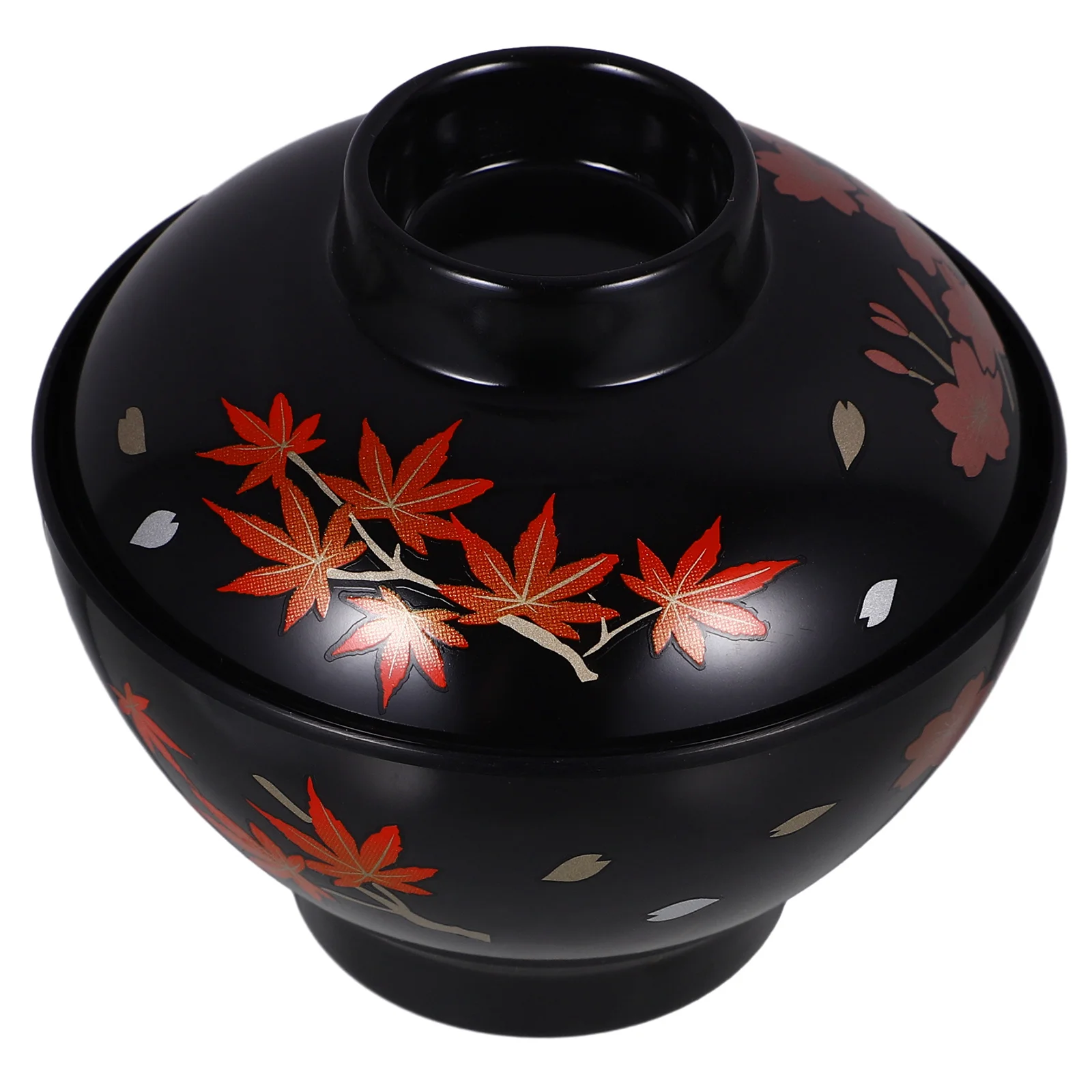 

Japanese Miso Soup Bowl Lacquered Rice Container Covered Soup Bowl with Lid Ideal for Home Restaurant Kitchen Use