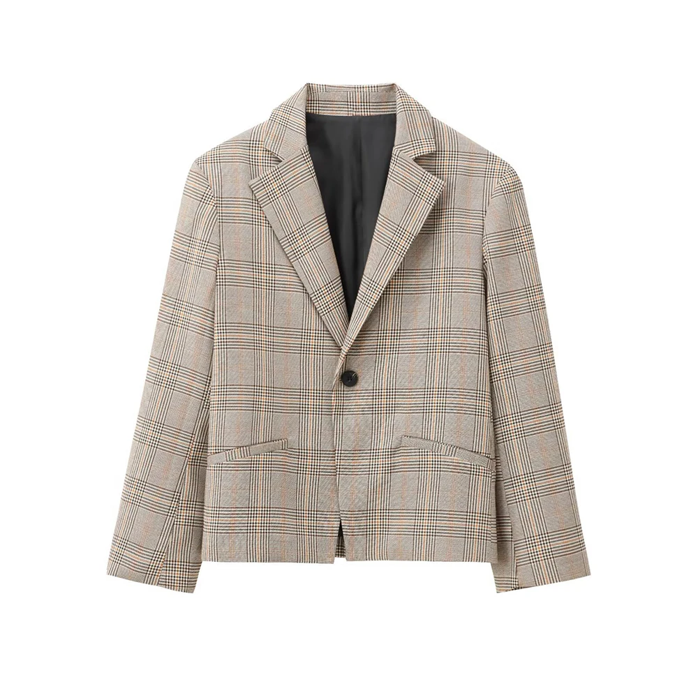 

Трансграничная эксклюзивная европейская и американская мода Aliexpress Ins Популярный клетчатый пиджак + клетчатая юбка