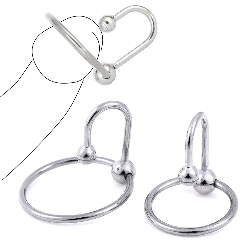 Male Sex Delay Ejaculation Ring Metal Bead Penis Rings Stimulate Urethral Dilators Cock Ring Penis Plug Sex Toys for Men Gay