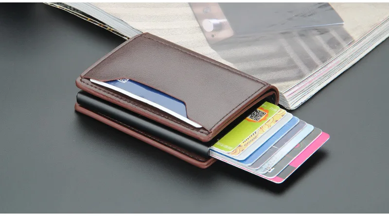 Business Magnetic Card Solt Case for Magsafe Functions Phone Case Card Holder Wallet Luxury PU Leather Men Slim Purses Pocket