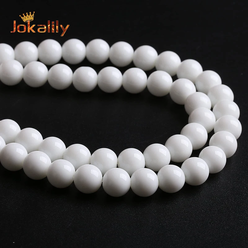 4 6 8 10 12 14mm Natural White Agates Onyx Stone Beads Round Loose Spacers Beads For Jewelry Making Diy Bracelet Accessories 15\