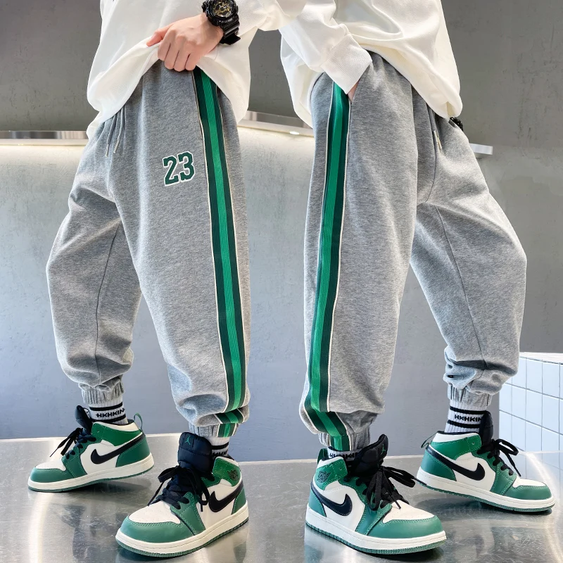 

Teenage Boys Pants 2023 Spring Fall Casual Fashion Loose Kids Sweatpants School Children Sport Running Trousers for 5-16Y