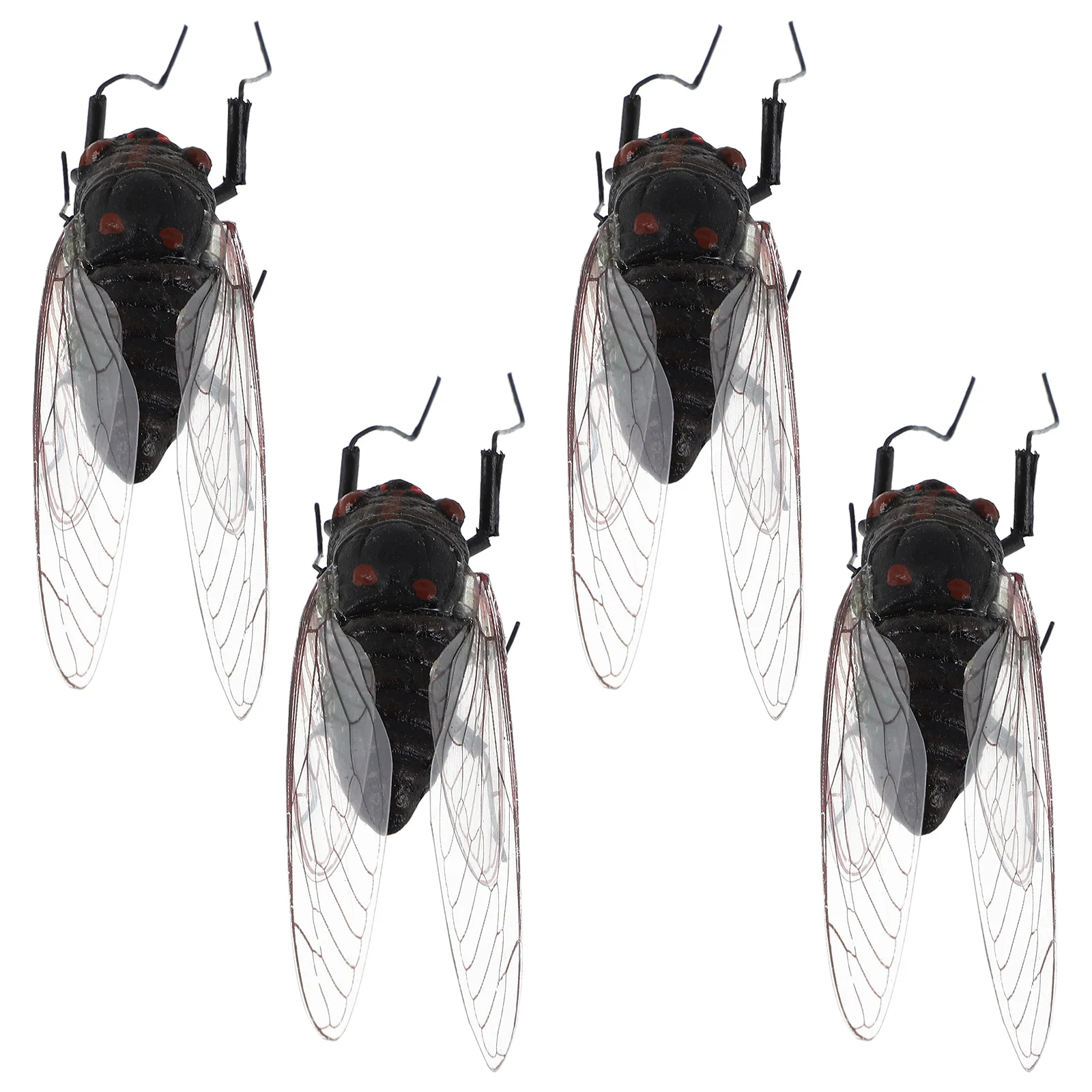 

4pcs Mini Plastic Cicada For Garden Decor Outdoor Landscaping Terrarium Ornament Desktop Decor Farm Statues Plastic Crafts