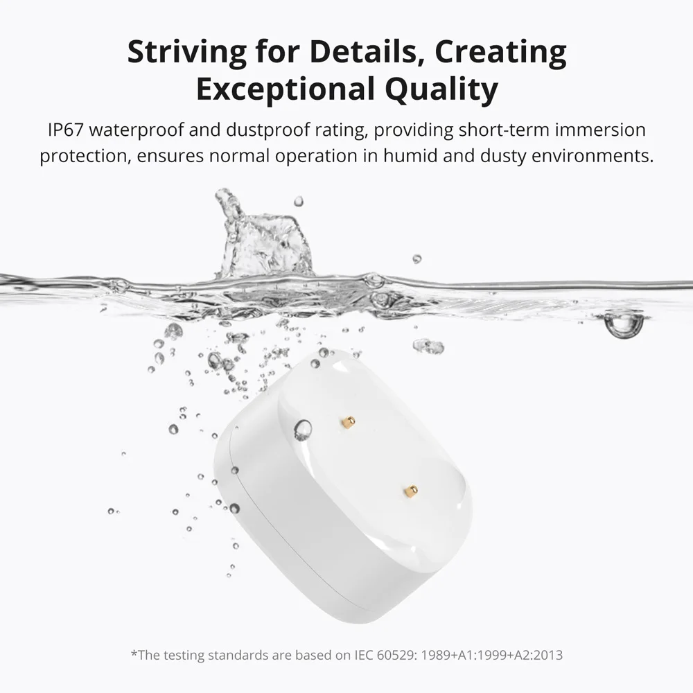 SONOFF SNZB-05P Zigbee Умный датчик утечки воды Обнаружение утечки и капа Оповещение в реальном времени Умная сцена через eWeLink Alexa Google