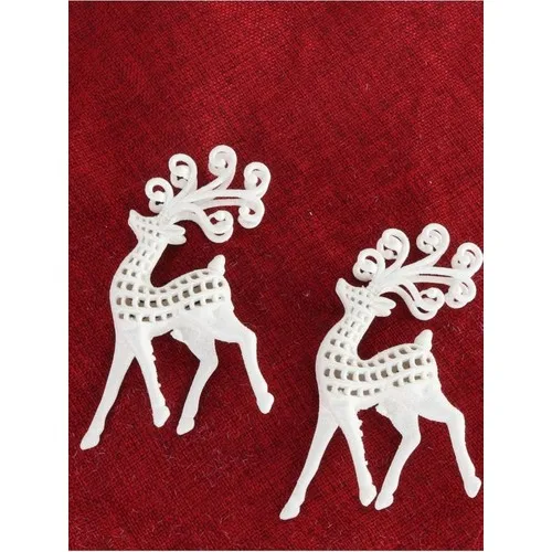 Beysüs Christmas Pine Tree Deer Ornament White 2 Li 14CM