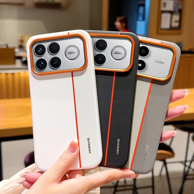 ل Redmi K90 K90 ProMax مطلي PC ثقب كبير ثلاثي الألوان عدسة معدنية حلقة مكافحة بصمة مكافحة الإفلات جراب هاتف