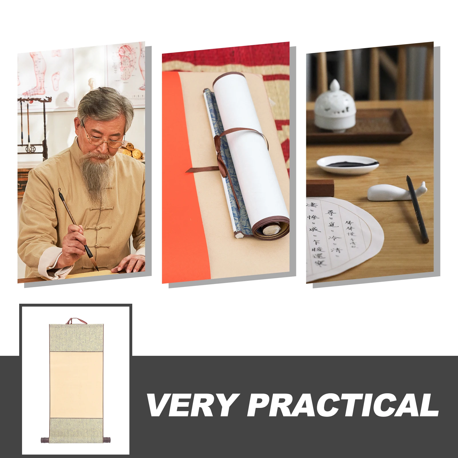 

Premium Blank Scroll Paper Chinese Xuan Art Wall Hanging DIY Calligraphy Painting Craft Project Practice Sheet for Beginners