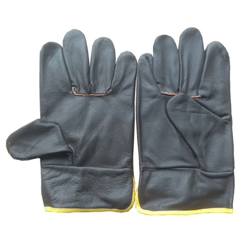 Cowhide Labor Insurance Work Gloves Anti-stab and Anti-tie Picking Pepper Dragon Fruit Gardening Single Left-hand Welder