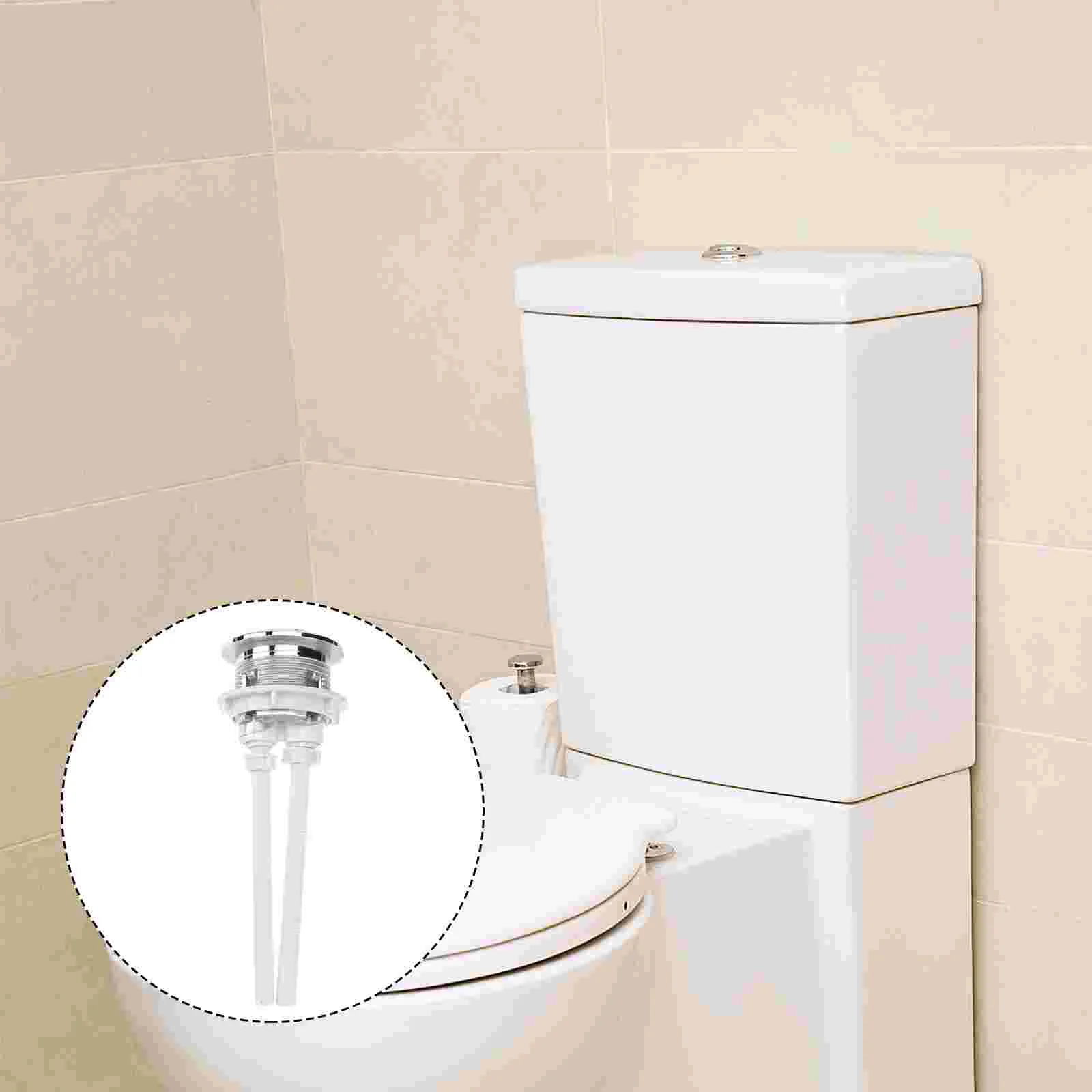 Galvanoplastia Válvula De Tanque De Água, Poupança De Água Rod, Dual Flush, Botão De Cabeça Redonda, Acessórios Do Banheiro, 38mm