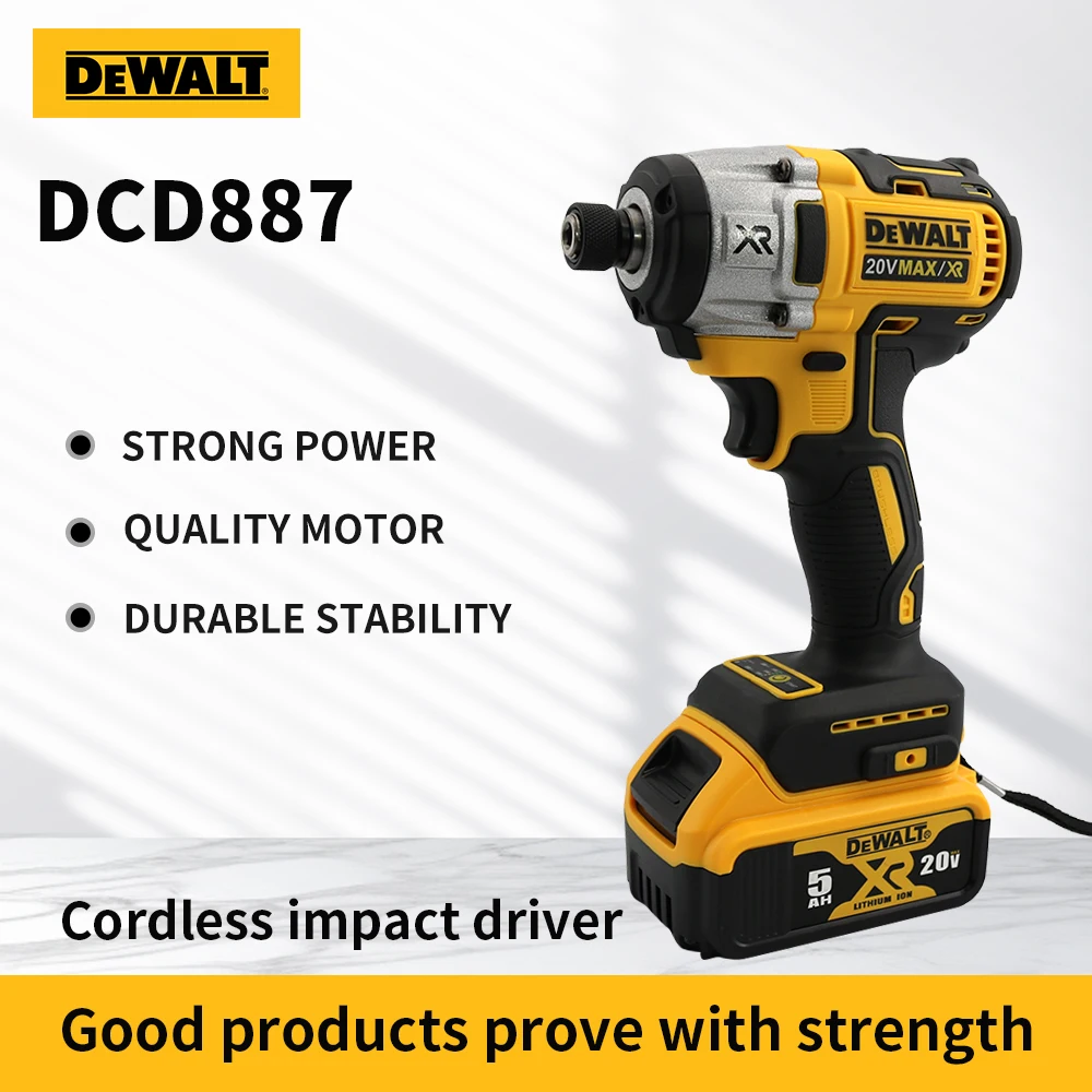 DEWALT DCF887 Impact Driver 20V Lithium-ion 1/4 inches Cordless Drill Electric Screwdriver Brushless Rechargable Power Tool