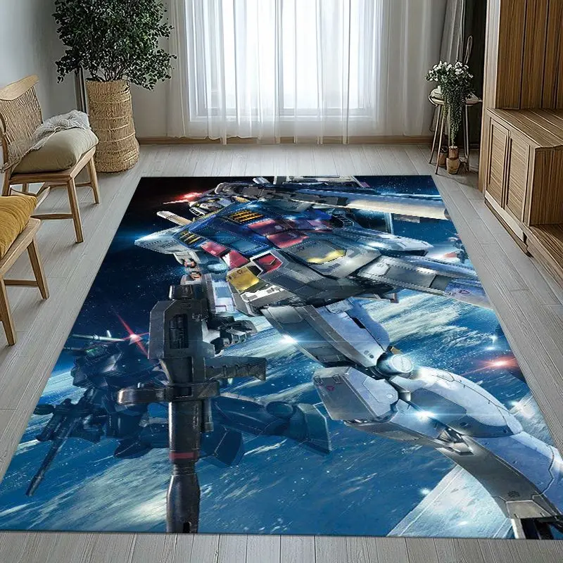 Retro Gundam Destroy Zeon Cartoon Soft Non-Slip Large Area Rug for Living Room,Bedroom Playroom Carpet Mat for Sofa,Home Decor