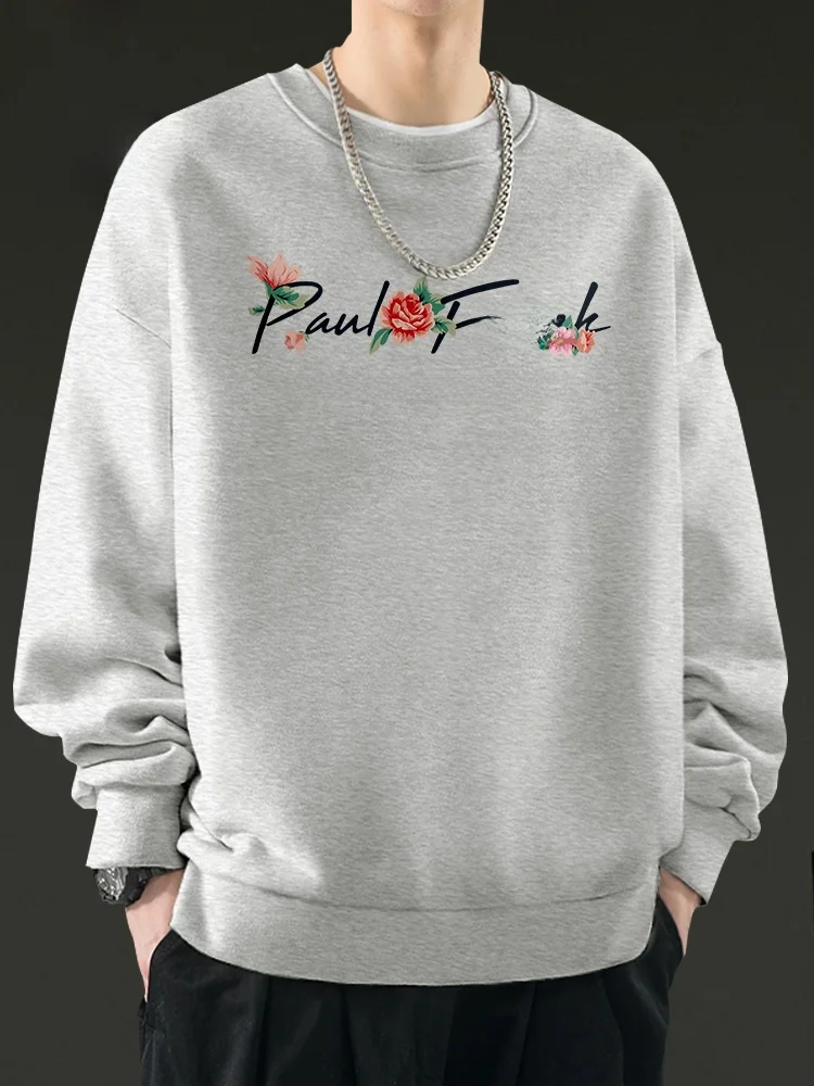 

Свитшот с цветочным принтом Monkey, очень плотный, с круглым вырезом, универсальный, для пар, из смесового хлопка и полиэстера, осенний