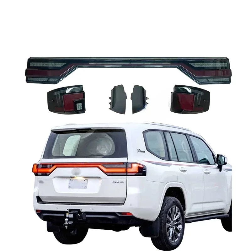 

Maictop Car Accessories Modified Smoked / Red Led Through Tail Lamp Taillight For Land Cruiser 300 Lc300 Fj300 2022 2023